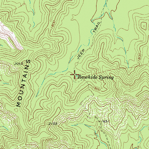 Topographic Map of Rawhide Spring, TX