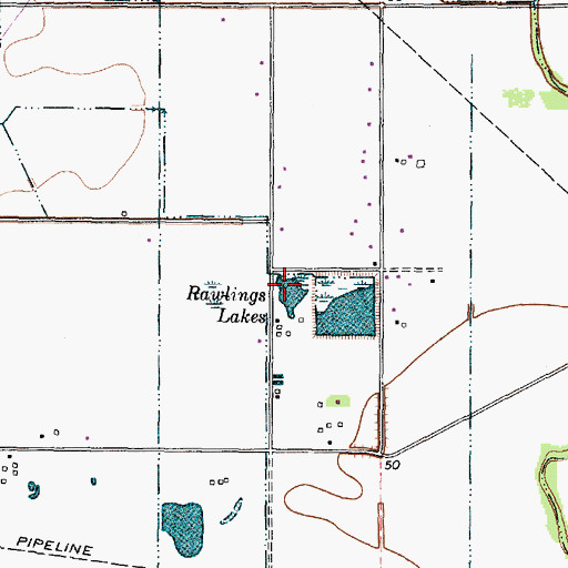 Topographic Map of Rawlings Lakes, TX