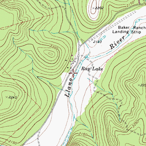 Topographic Map of Ray Lake, TX