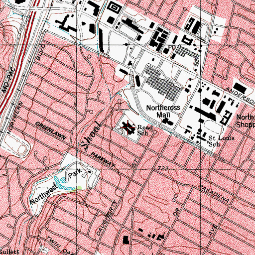 Topographic Map of Read School, TX