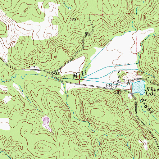 Topographic Map of Ready Creek, TX
