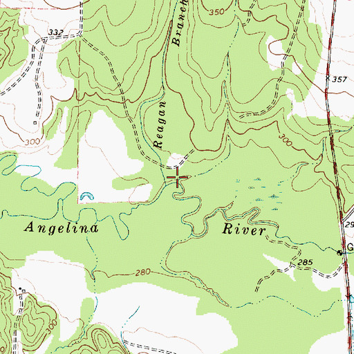 Topographic Map of Reagan Branch, TX