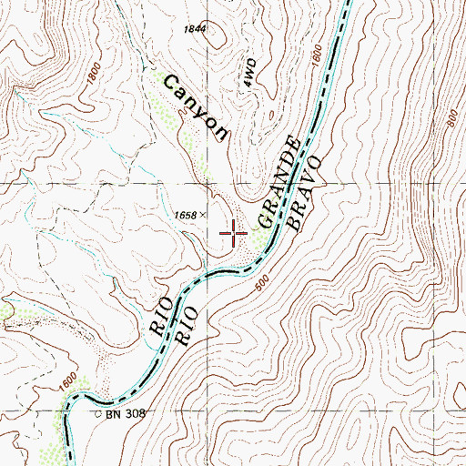 Topographic Map of Reagan Canyon, TX