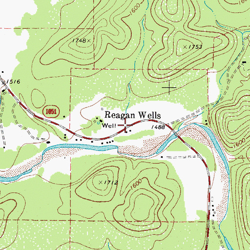 Topographic Map of Reagan Wells, TX