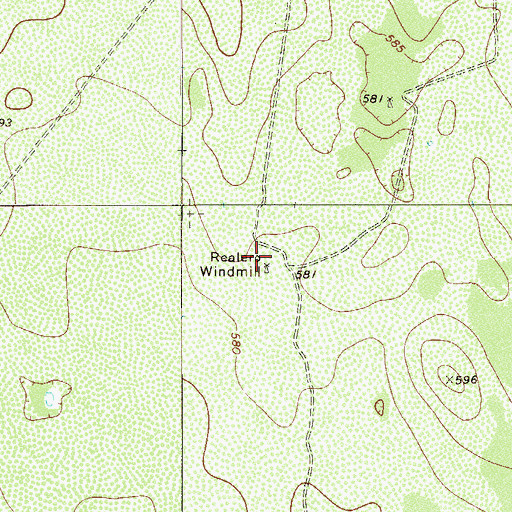 Topographic Map of Realero Windmill, TX