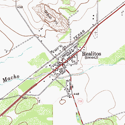 Topographic Map of Realitos, TX