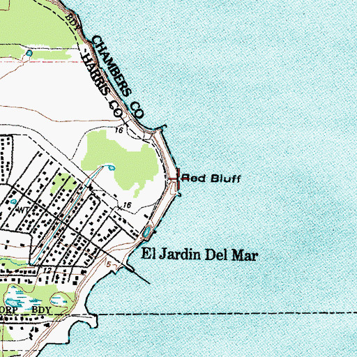 Topographic Map of Red Bluff, TX