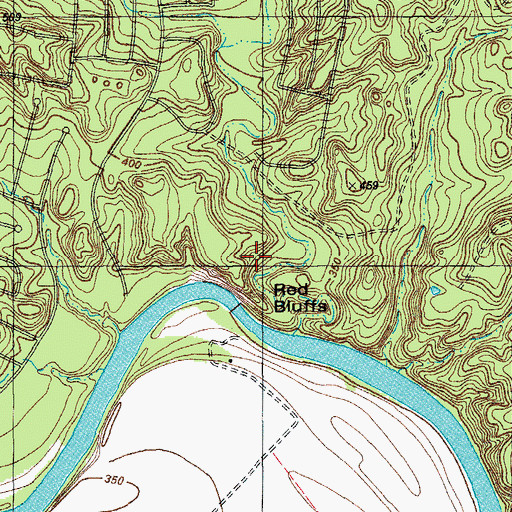 Topographic Map of Red Bluffs, TX
