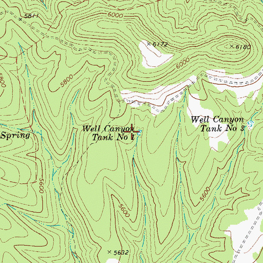 Topographic Map of Well Canyon Tank Number One, AZ