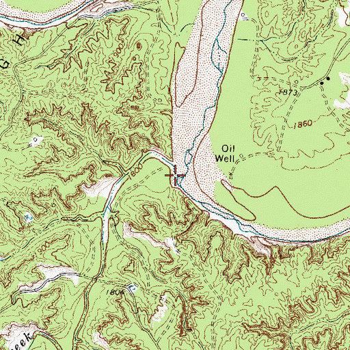 Topographic Map of Red Creek, TX