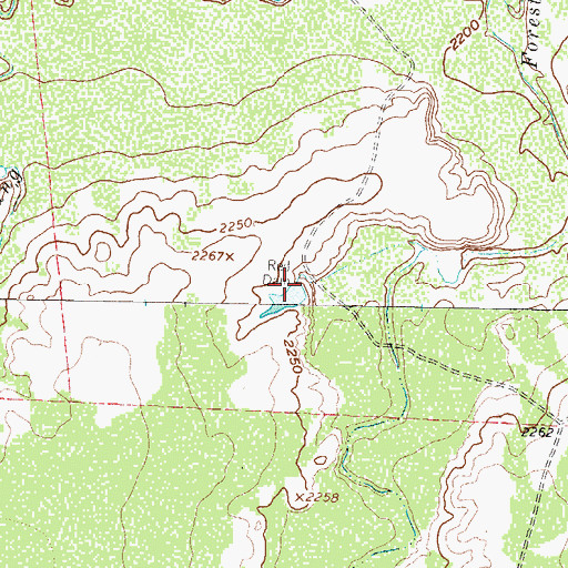 Topographic Map of Red Dam, TX
