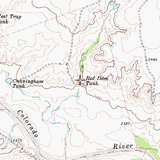 Topographic Map of Red Dam Tank, TX