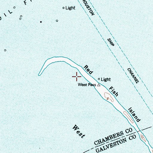 Topographic Map of Red Fish Island, TX