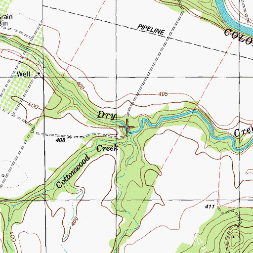 Topographic Map of Red Gully Creek, TX
