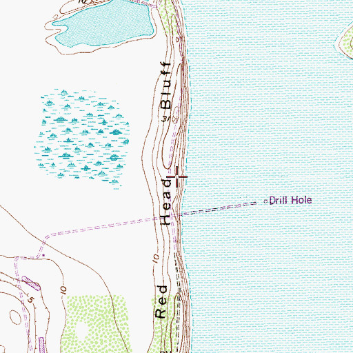 Topographic Map of Red Head Bluff, TX