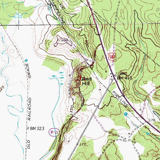 Topographic Map of Red Hill, TX