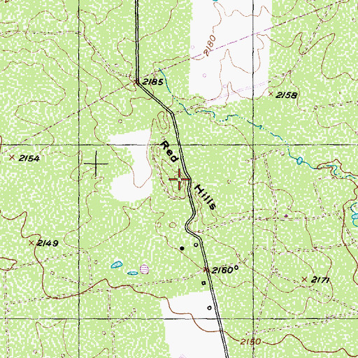 Topographic Map of Red Hills, TX
