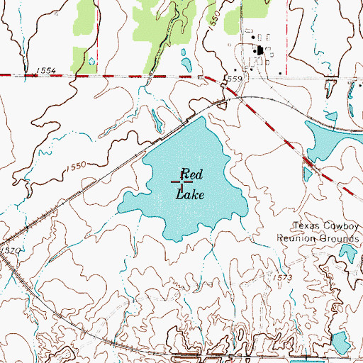 Topographic Map of Red Lake, TX
