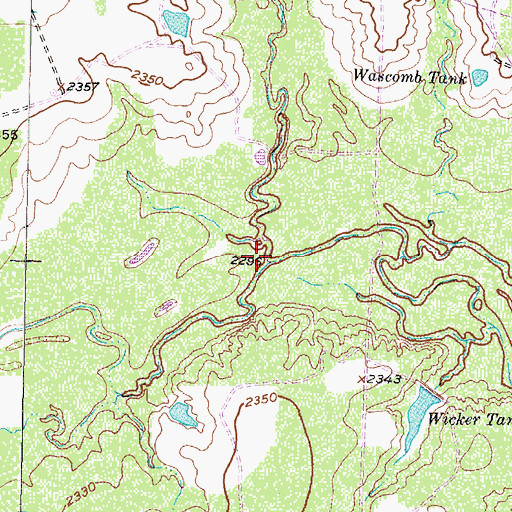 Topographic Map of Red Mud Creek, TX