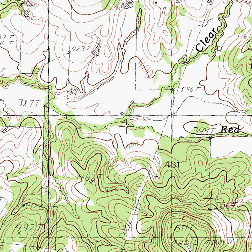 Topographic Map of Red Oak Branch, TX
