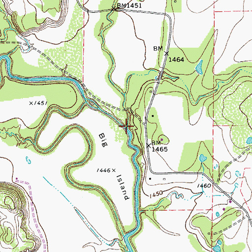 Topographic Map of Red River, TX