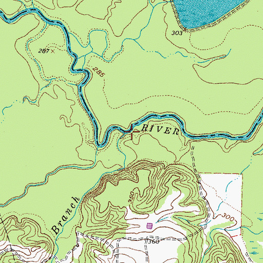 Topographic Map of Red Springs Branch, TX