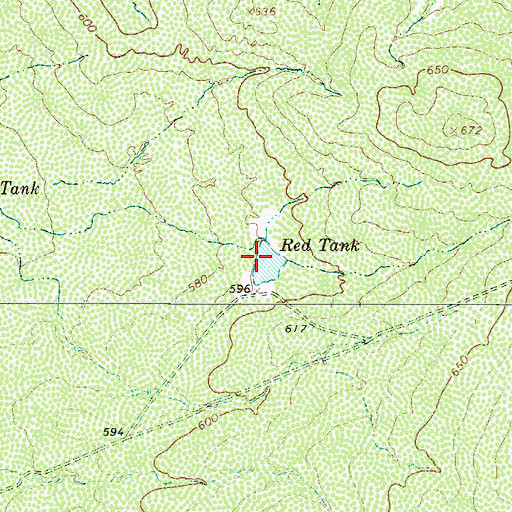 Topographic Map of Red Tank, TX