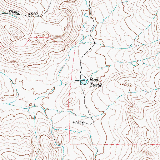 Topographic Map of Red Tank, TX