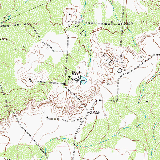 Topographic Map of Red Tank, TX