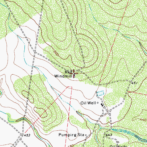 Topographic Map of Red Windmill, TX