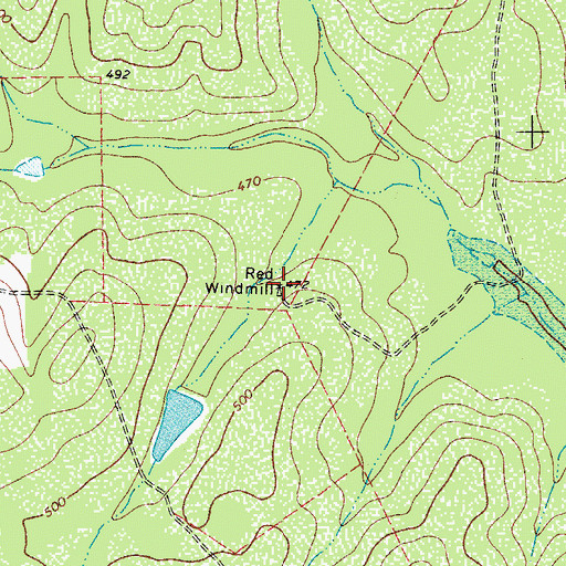 Topographic Map of Red Windmill, TX