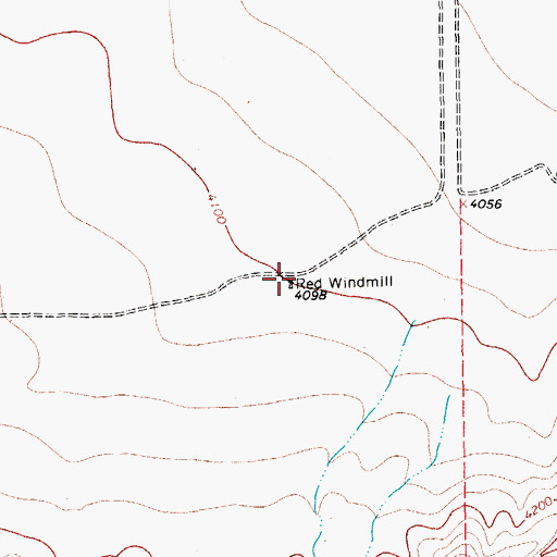 Topographic Map of Red Windmill, TX