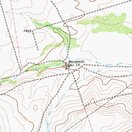 Topographic Map of Red Windmill, TX