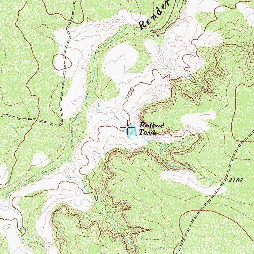 Topographic Map of Redbud Tank, TX