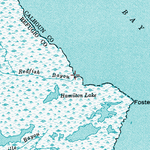 Topographic Map of Redfish Bayou, TX