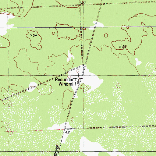 Topographic Map of Redundant Windmill, TX