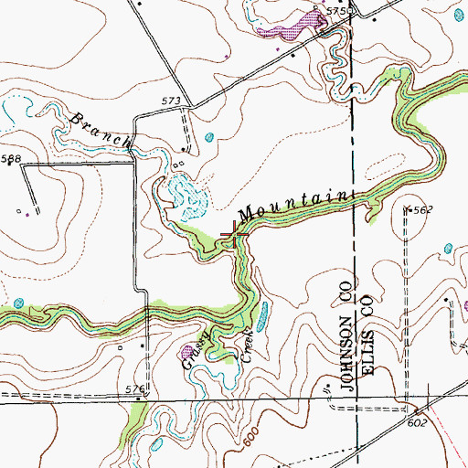 Topographic Map of Reece Branch, TX