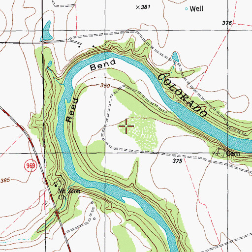 Topographic Map of Reed Bend, TX