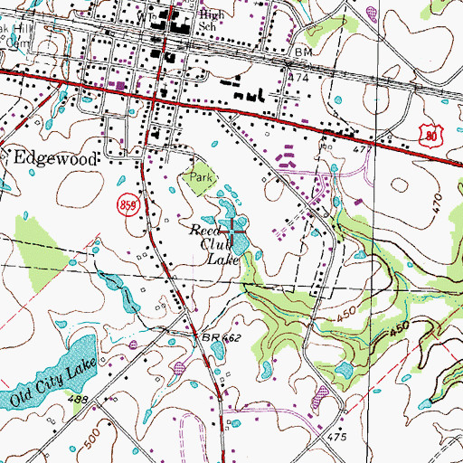 Topographic Map of Reed Club Lake, TX