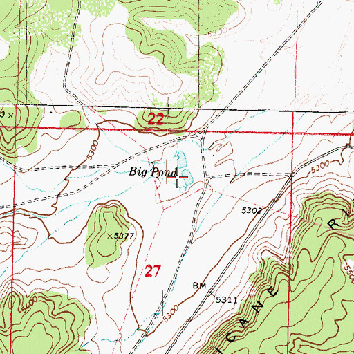 Topographic Map of Big Pond, AZ