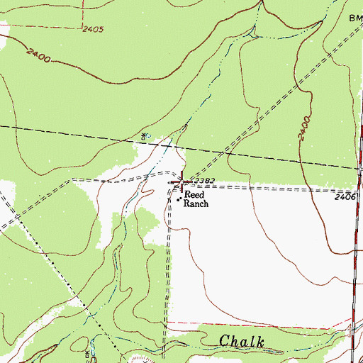 Topographic Map of Reed Ranch, TX