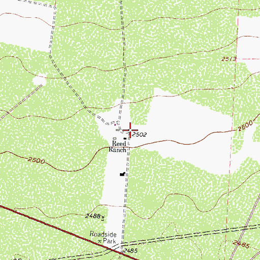 Topographic Map of Reed Ranch, TX