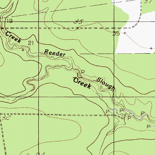 Topographic Map of Reeder Slough, TX