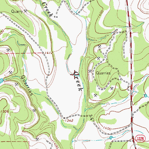 Topographic Map of Reeh Creek, TX
