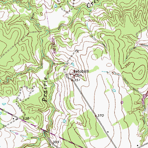 Topographic Map of Rehobath Cemetery, TX
