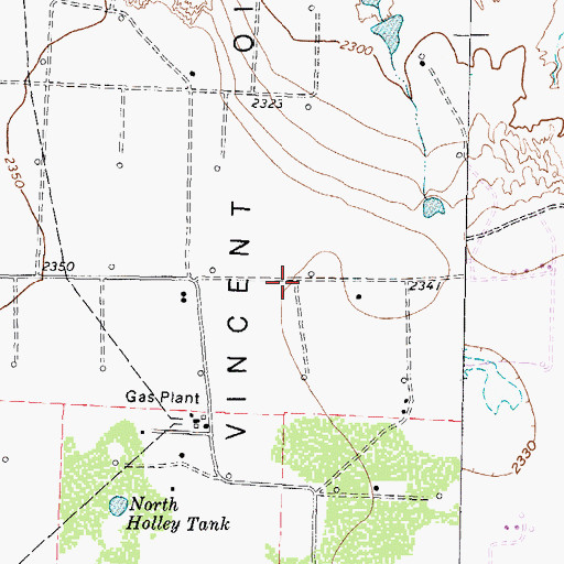 Topographic Map of Reineke Vincent Oil Field, TX