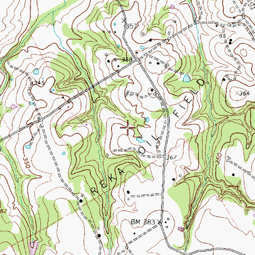Topographic Map of Reka Oil Field, TX