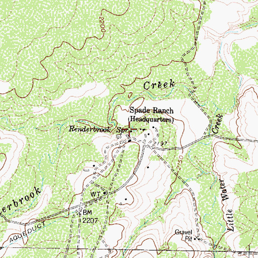 Topographic Map of Renderbrook Spring, TX