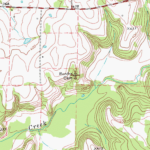 Topographic Map of Renfro Cemetery, TX