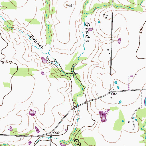Topographic Map of Reppond Branch, TX